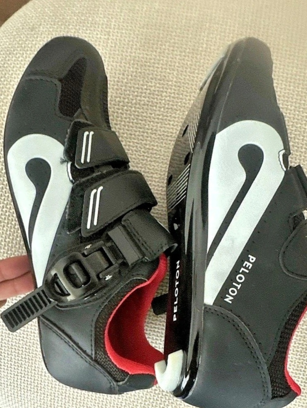 Peloton Cycling Shoes Women's Black & White Like New